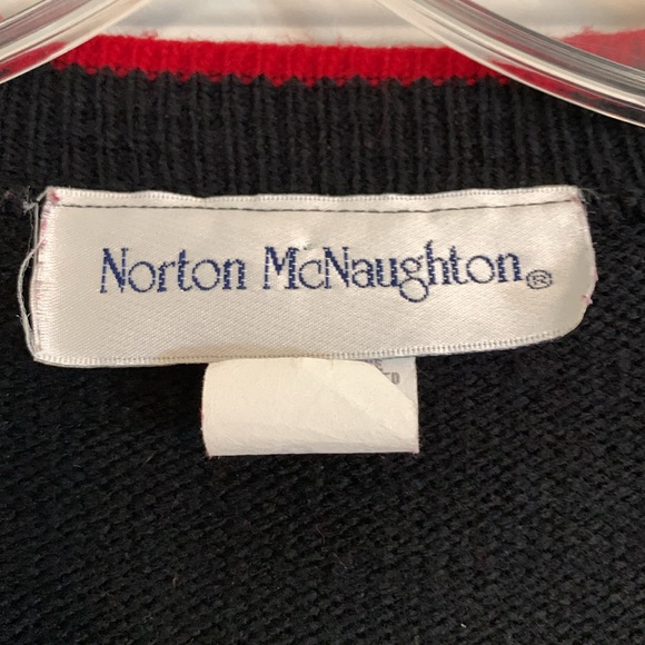 VTG Holiday Christmas Winter Sz S Norton McNaughton Cardigan Sweater Oversize H1 - Picture 5 of 11